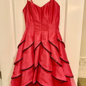 Betsy Johnson Pink and Black sequin prom dress